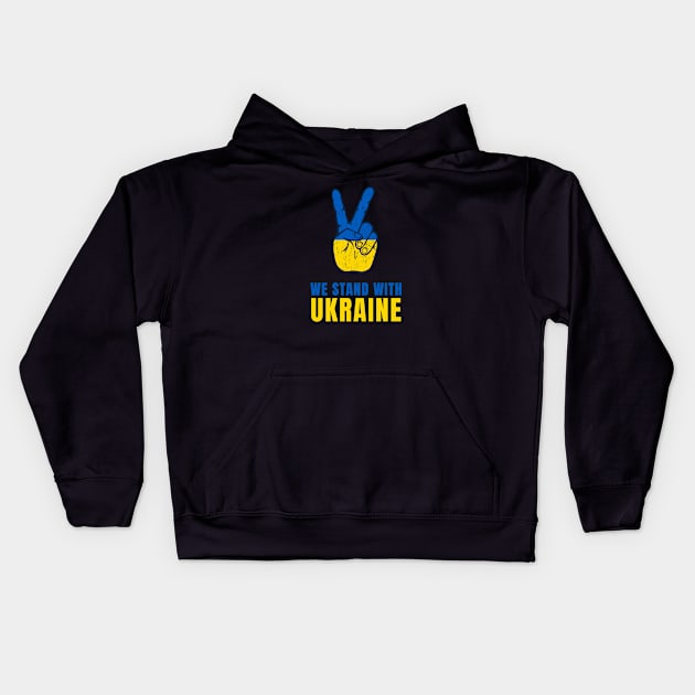 We Stand with Ukraine Kids Hoodie by Jitterfly